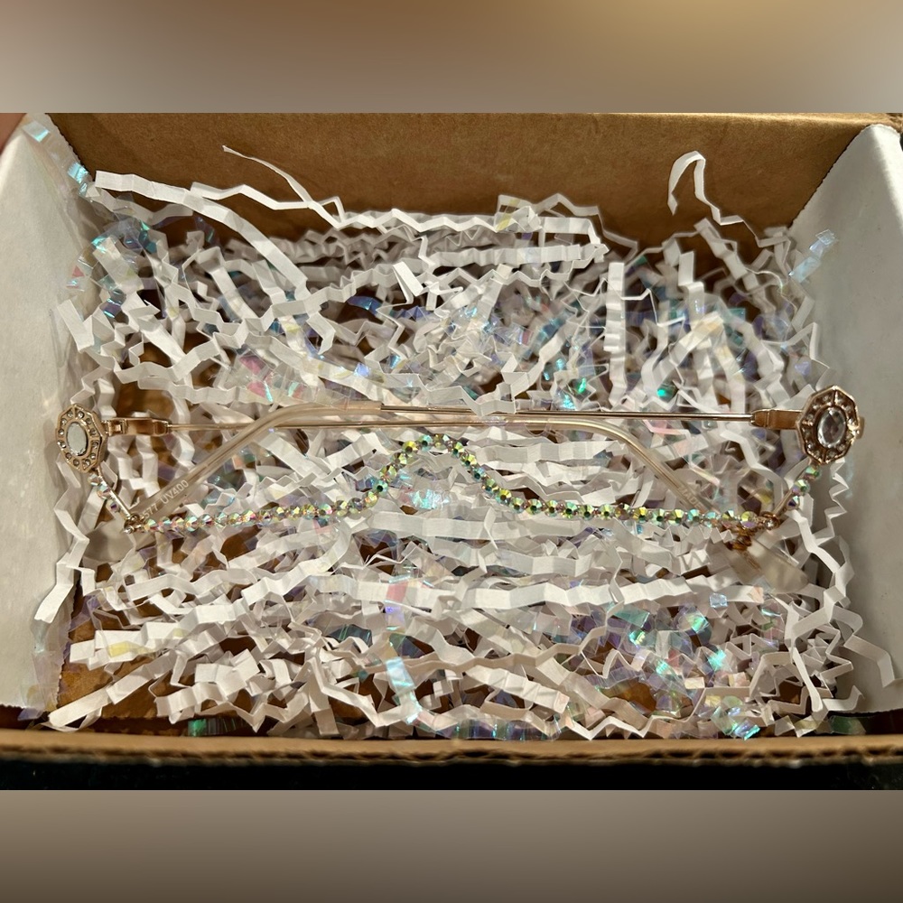 New Rhinestone Wire Frame Glasses - Picture 5 of 5